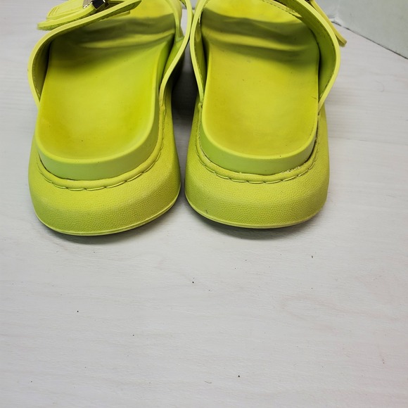 Madden‎ Girl Kingsley Lime Green Double Strap Slide Sandals Size 10M Platform - Picture 10 of 16